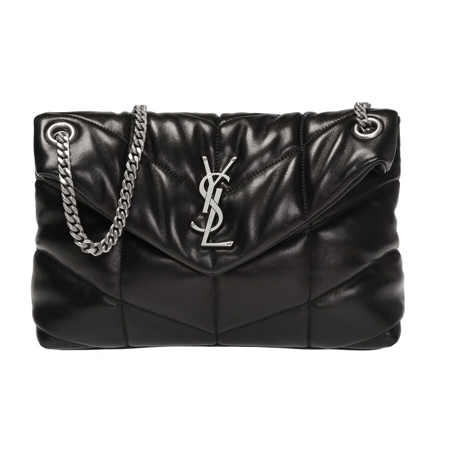 Saint Laurent Ladies Black Small Loulou Quilted Shoulder Bag