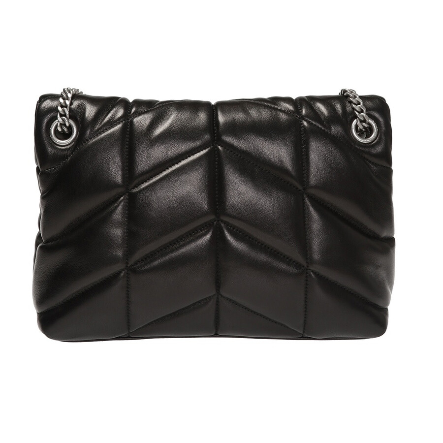 Saint Laurent Ladies Black Small Loulou Quilted Shoulder Bag In Black