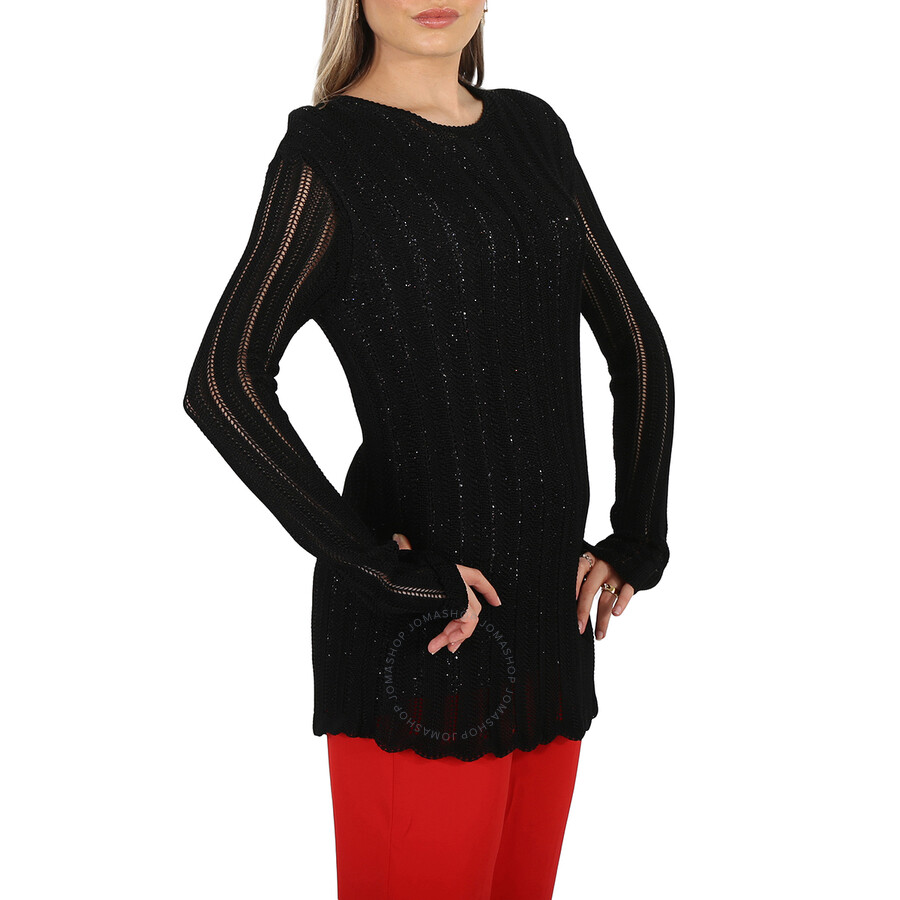 Shop Saint Laurent Ladies Multicolor Sequin-embellished Layered Jumper