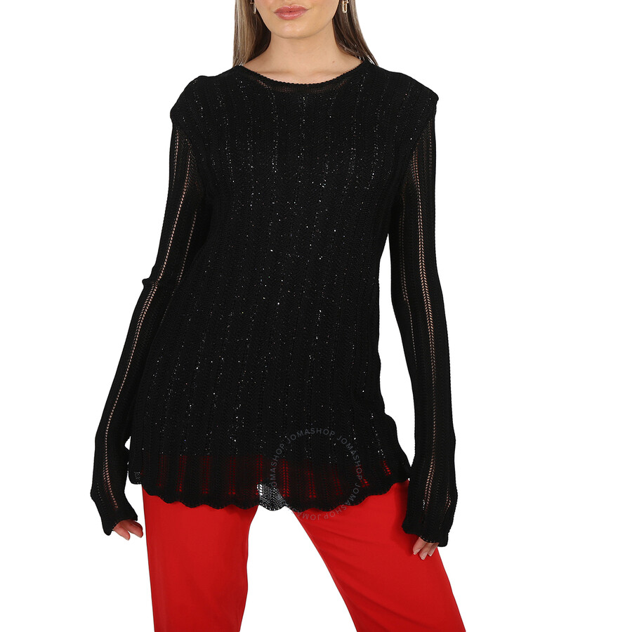 Shop Saint Laurent Ladies Multicolor Sequin-embellished Layered Jumper