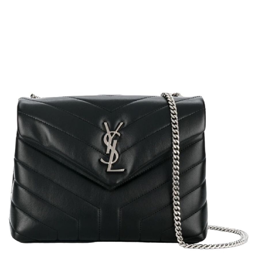 Saint Laurent Ladies Small Loulou Quilted Leather Shoulder Bag In Black