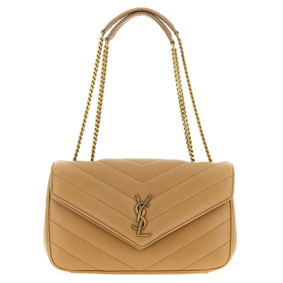 Saint Laurent Lou Lou Medium Shoulder Bag In Sand
