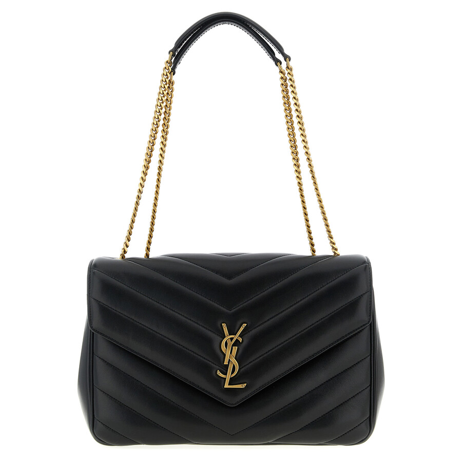 Saint Laurent Loulou Large Shoulder Bag In Black