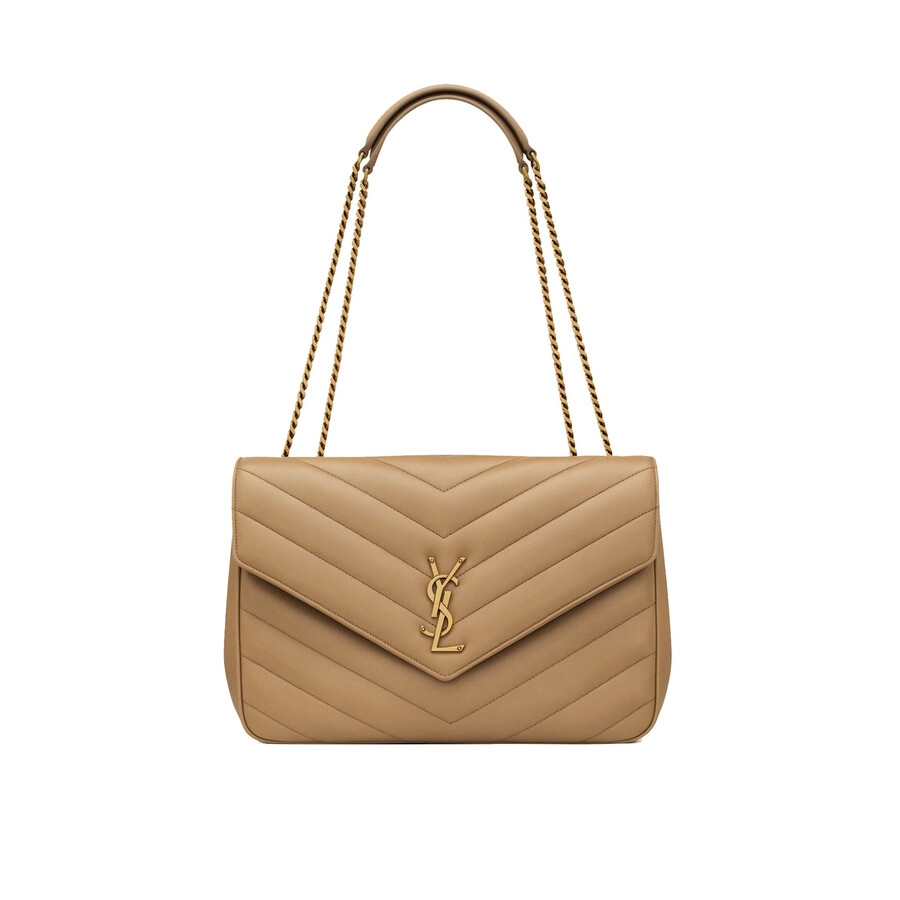 Saint Laurent Loulou Large Shoulder Bag In Brown