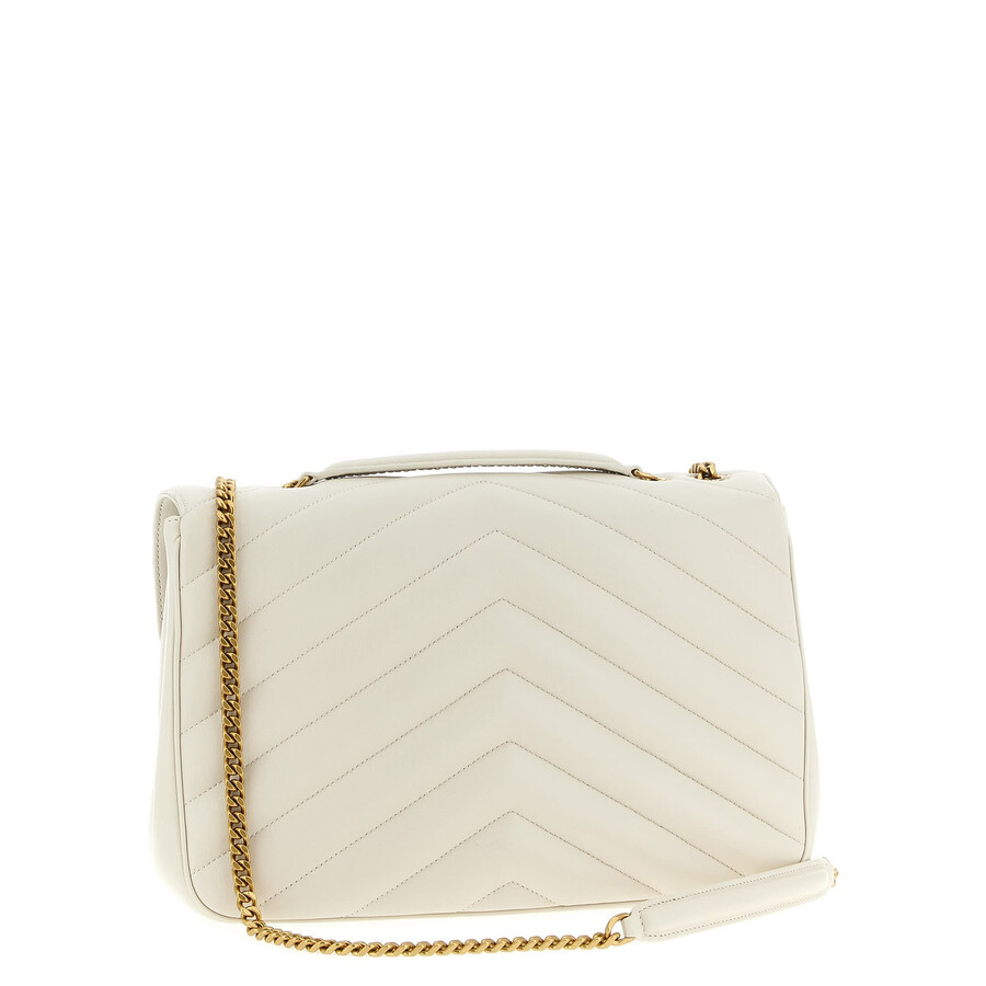 Saint Laurent Loulou Large Shoulder Bag In Sand