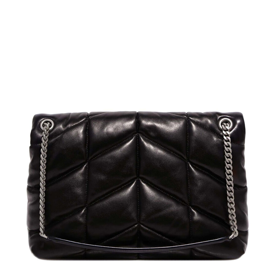 Saint Laurent Loulou Puffer Shoulder Bag In Black