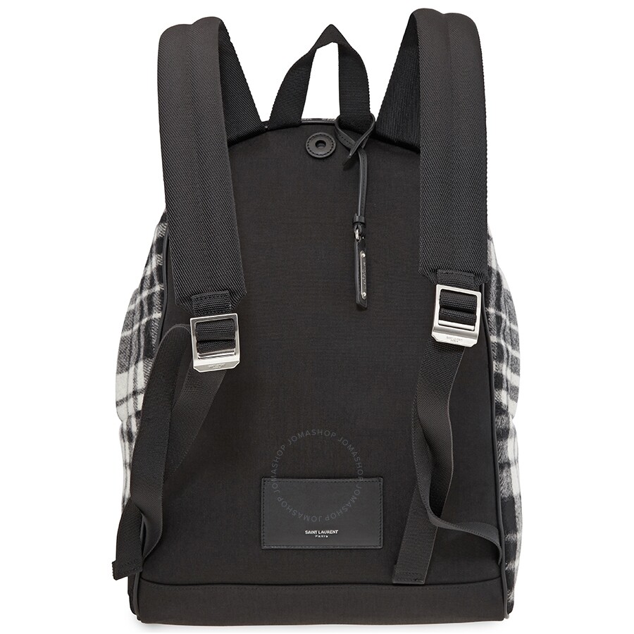 Saint Laurent Men's Backpack City Black/Red W Check YSL Handbags