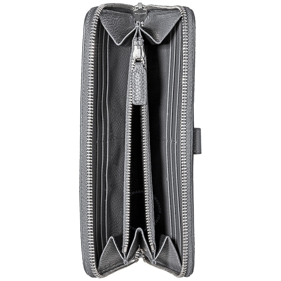 YSL Men's Zip Around Wallet Dark Grey Sl Sdj Souple Os Zpard YSL