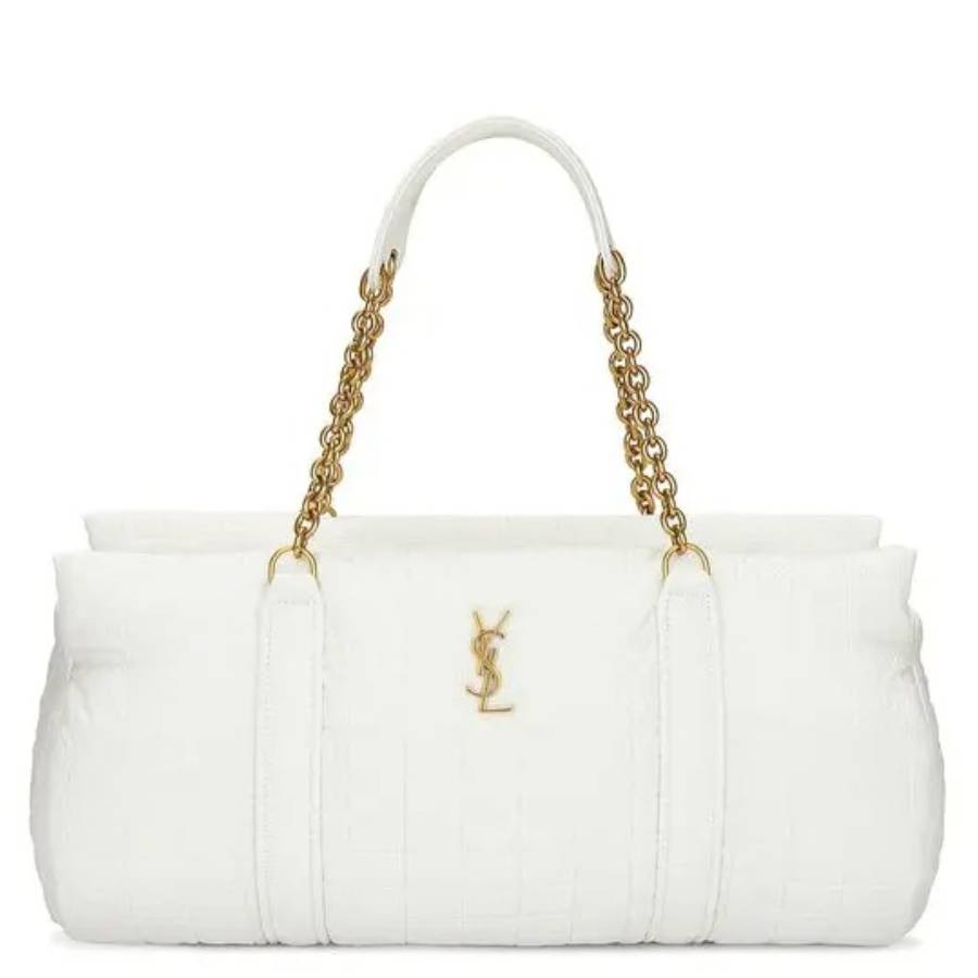 Saint Laurent Milky White Gloria Travel Bag 757209 FAC8J 1916