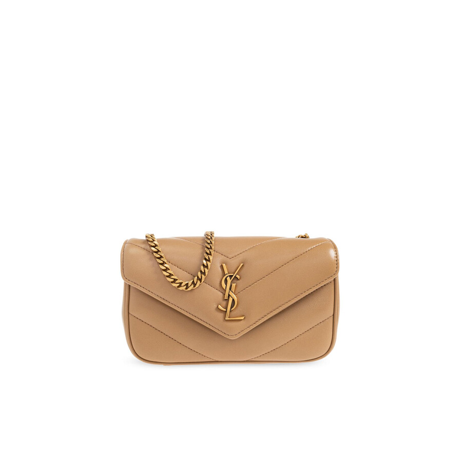 Saint Laurent Mini Loulou Shoulder Bag In Sand