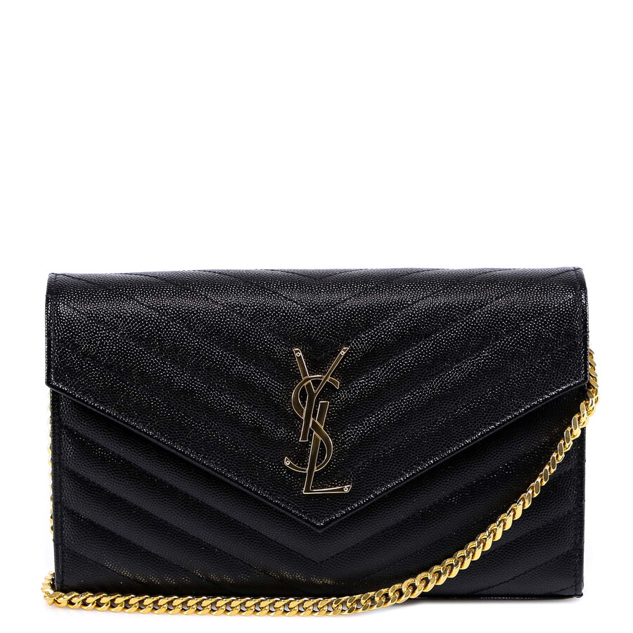 Saint Laurent Monogram Shoulder Bag In Black