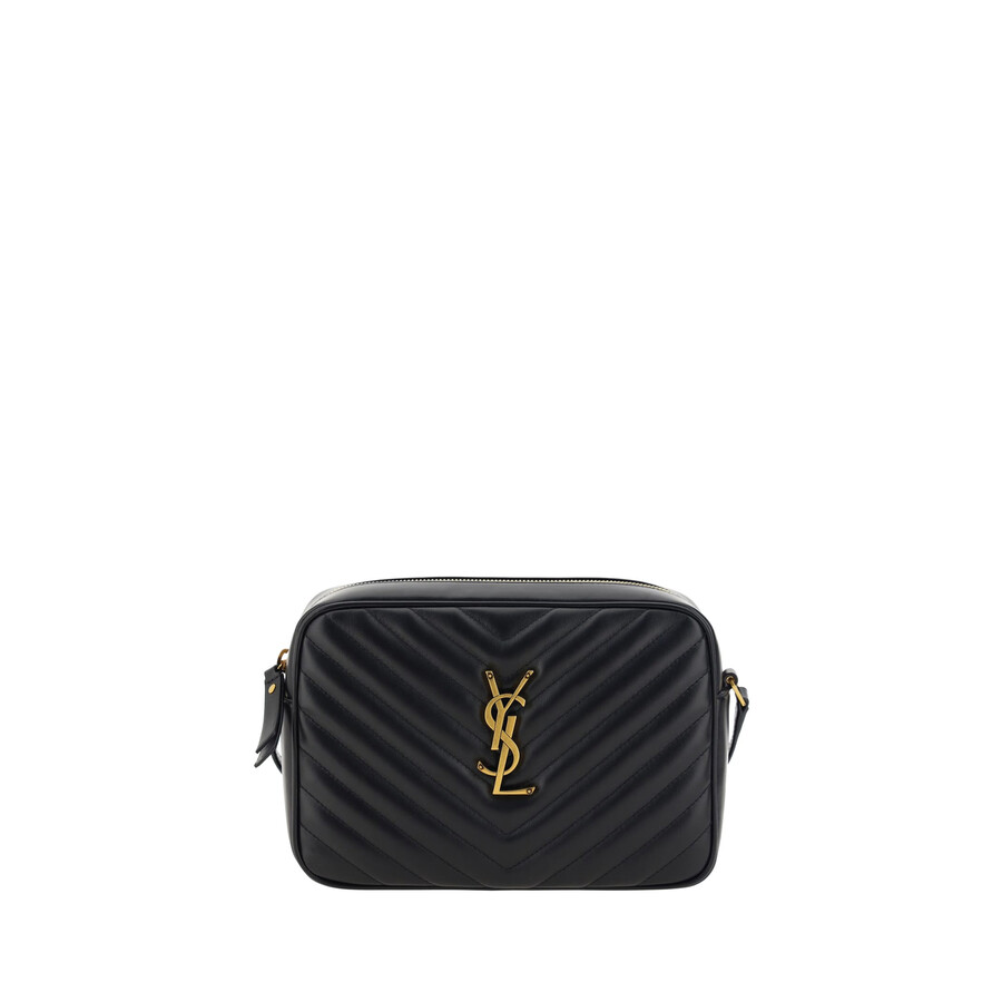 Saint Laurent Quilted Leather Lou Shoulder Bag In Black