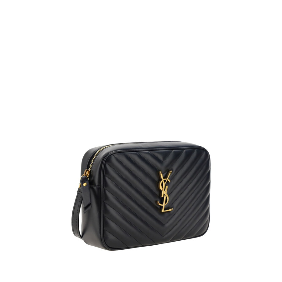 Saint Laurent Quilted Leather Lou Shoulder Bag In Black