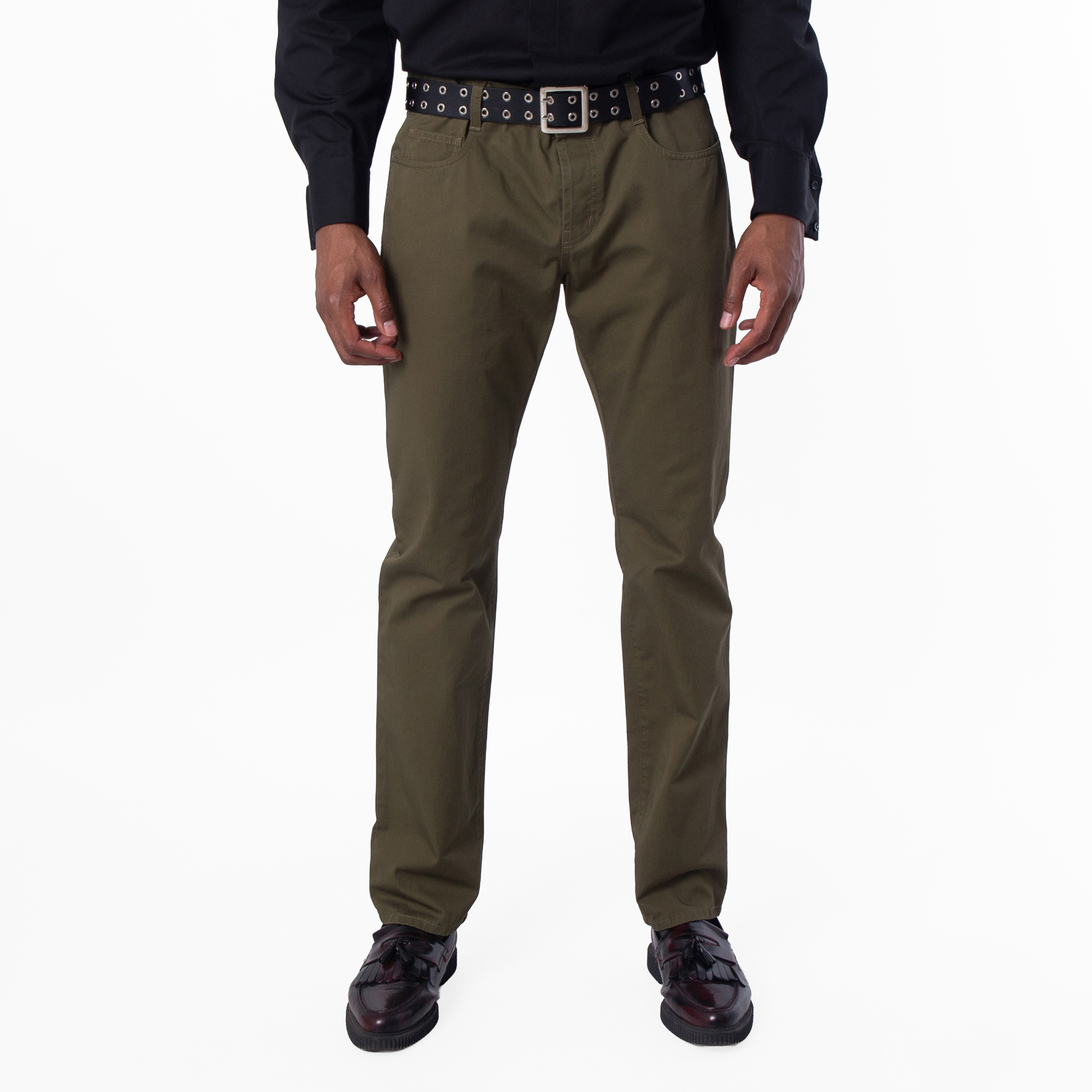 Saint Laurent Relaxed Slim Cotton Pants, Waist Size 33