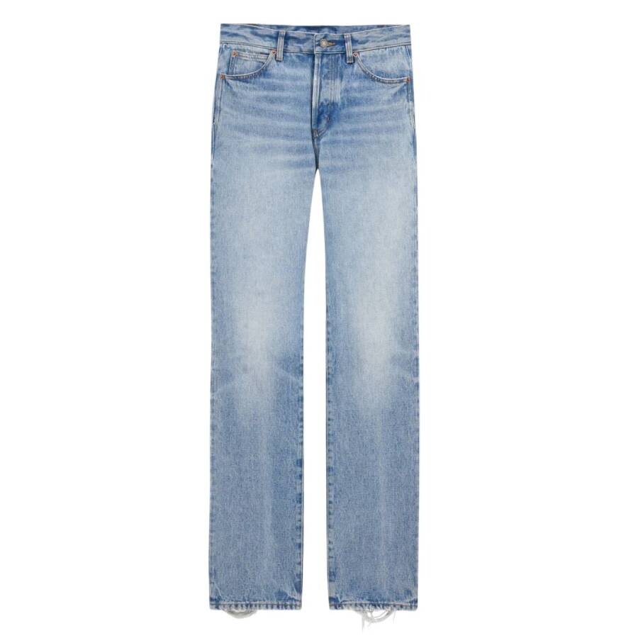 Saint Laurent Sicily Blue Denim Nico Low-Rise Jeans, Waist Size 28