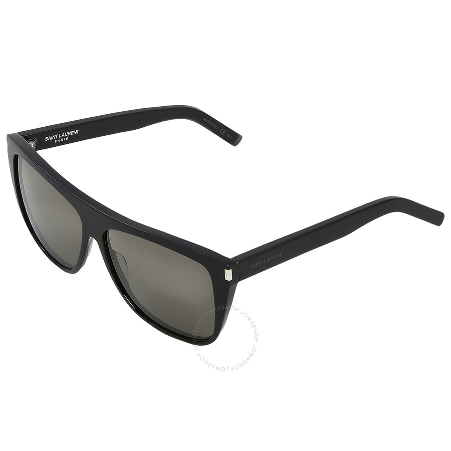 Saint Laurent Smoke Grey Rectangular Unisex Sunglasses Sl 1 002 59 In Grey