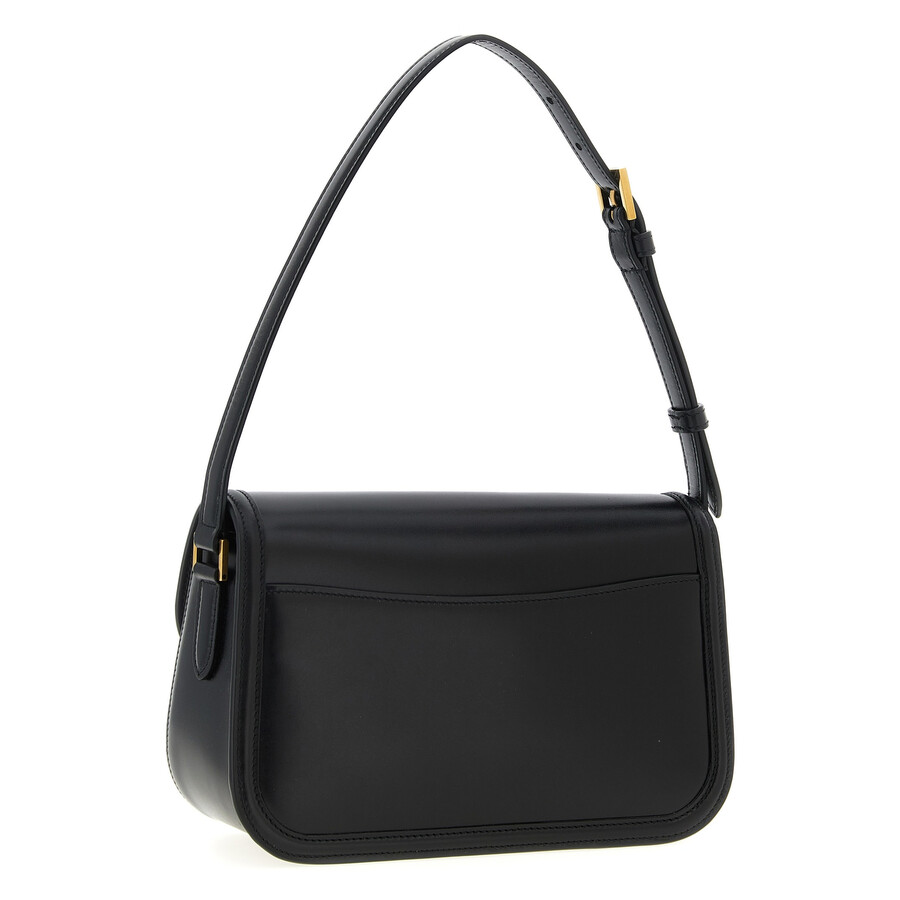 Saint Laurent Solferino Medium Bag In Box Leather In Black