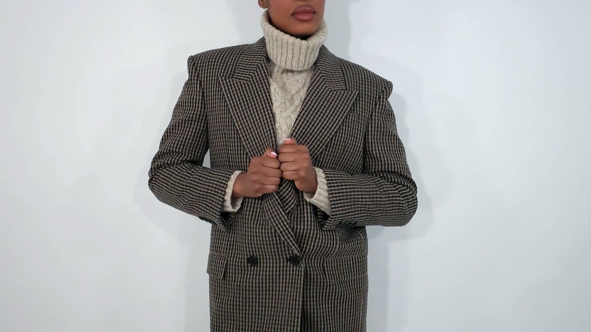 Saint Laurent Vichy Wool Checked Blazer Jacket, Brand Size 40