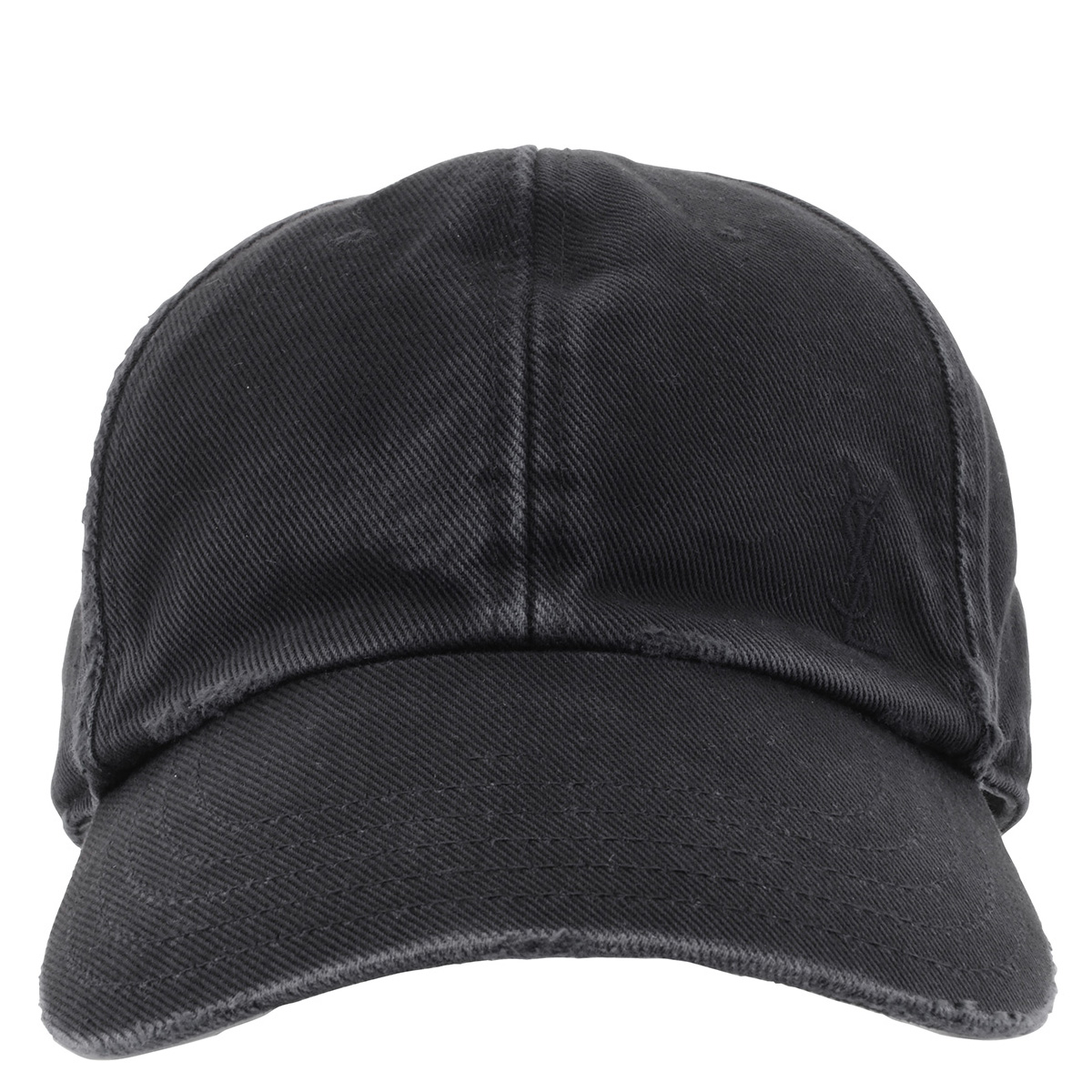 Saint Laurent Washed Denim Cassandre Cap, Size 59 783411 3YP57