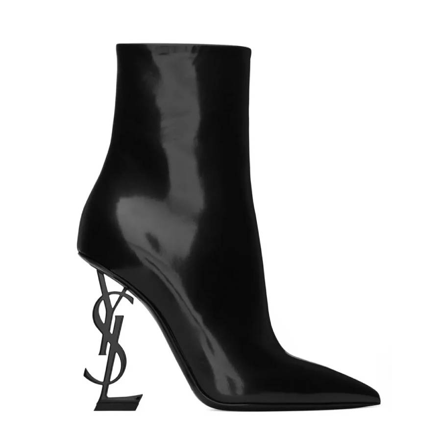 Saint Laurent Womens Black Opyum Ankle Boots, Brand Size 37 ( US