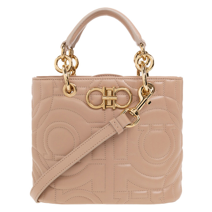 Ferragamo Salvatore Ferragamo Amaretti Quilted Gancini Top Handle Bag
