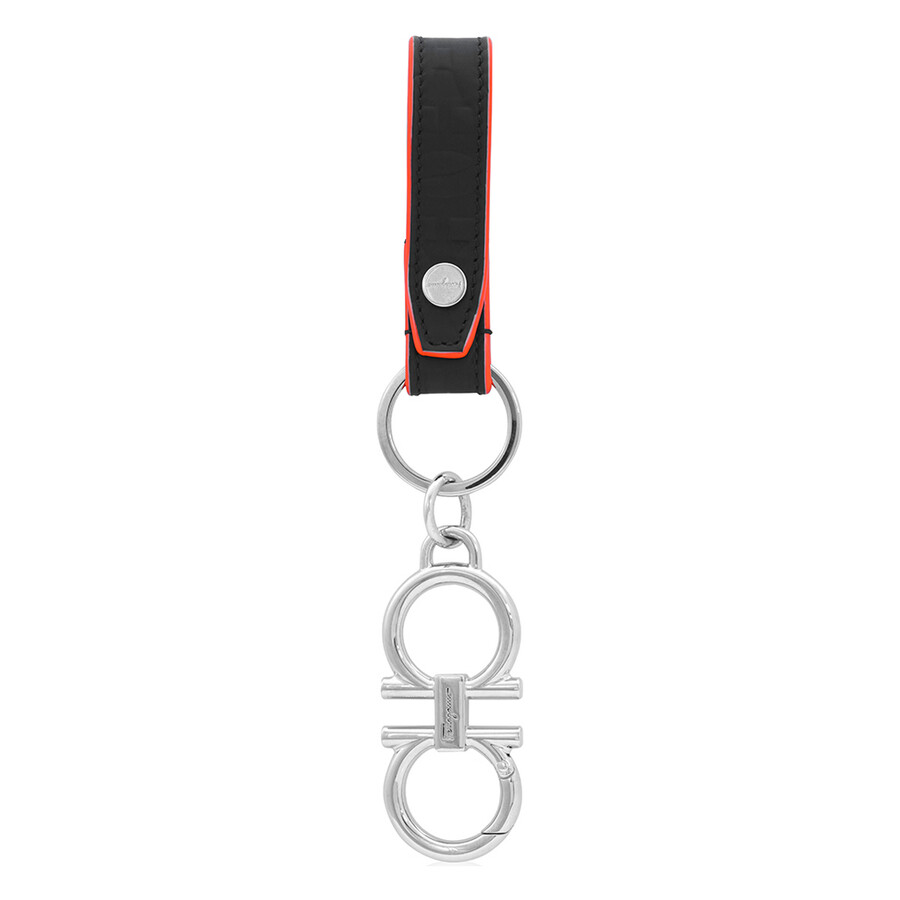 Ferragamo Salvatore Ferragamo Black Travel Gancini Keyring 660937