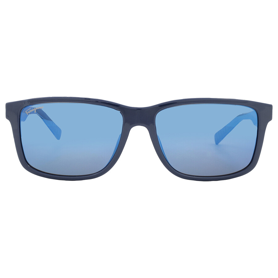 Ferragamo Salvatore Blue Rectangular Men's Sunglasses Sf938s 435 57