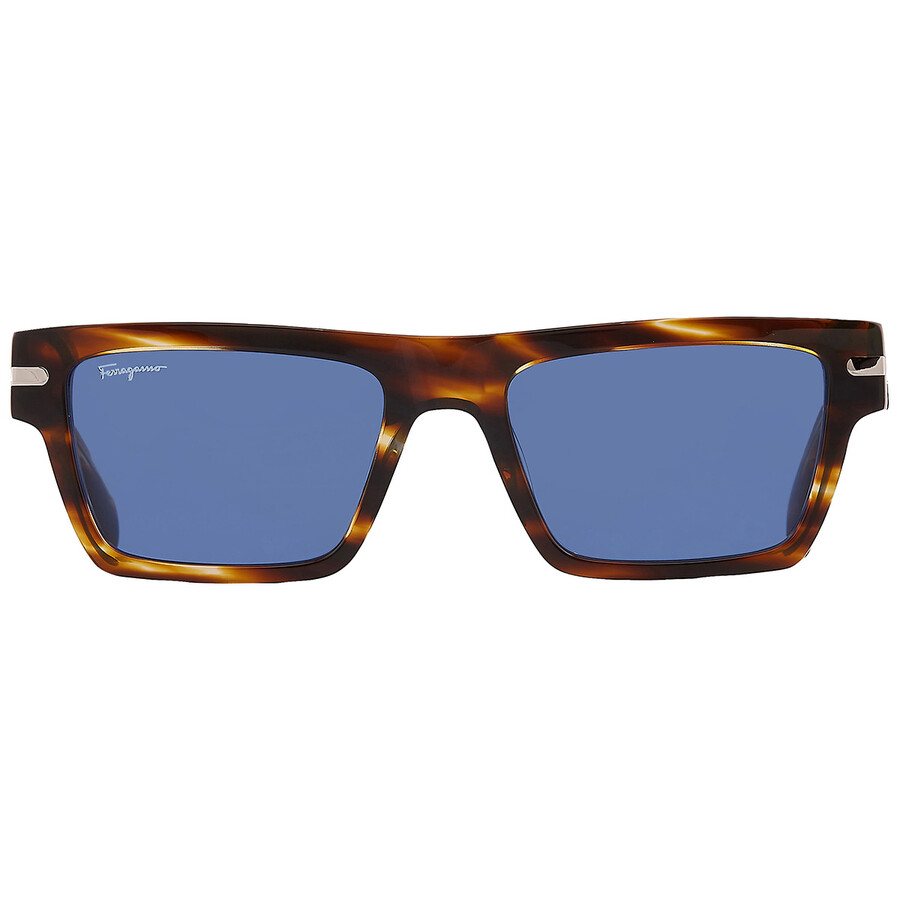 Ferragamo Men's Classic Logo Sunglasses Sf1086s 216 Striped Brown 54mm