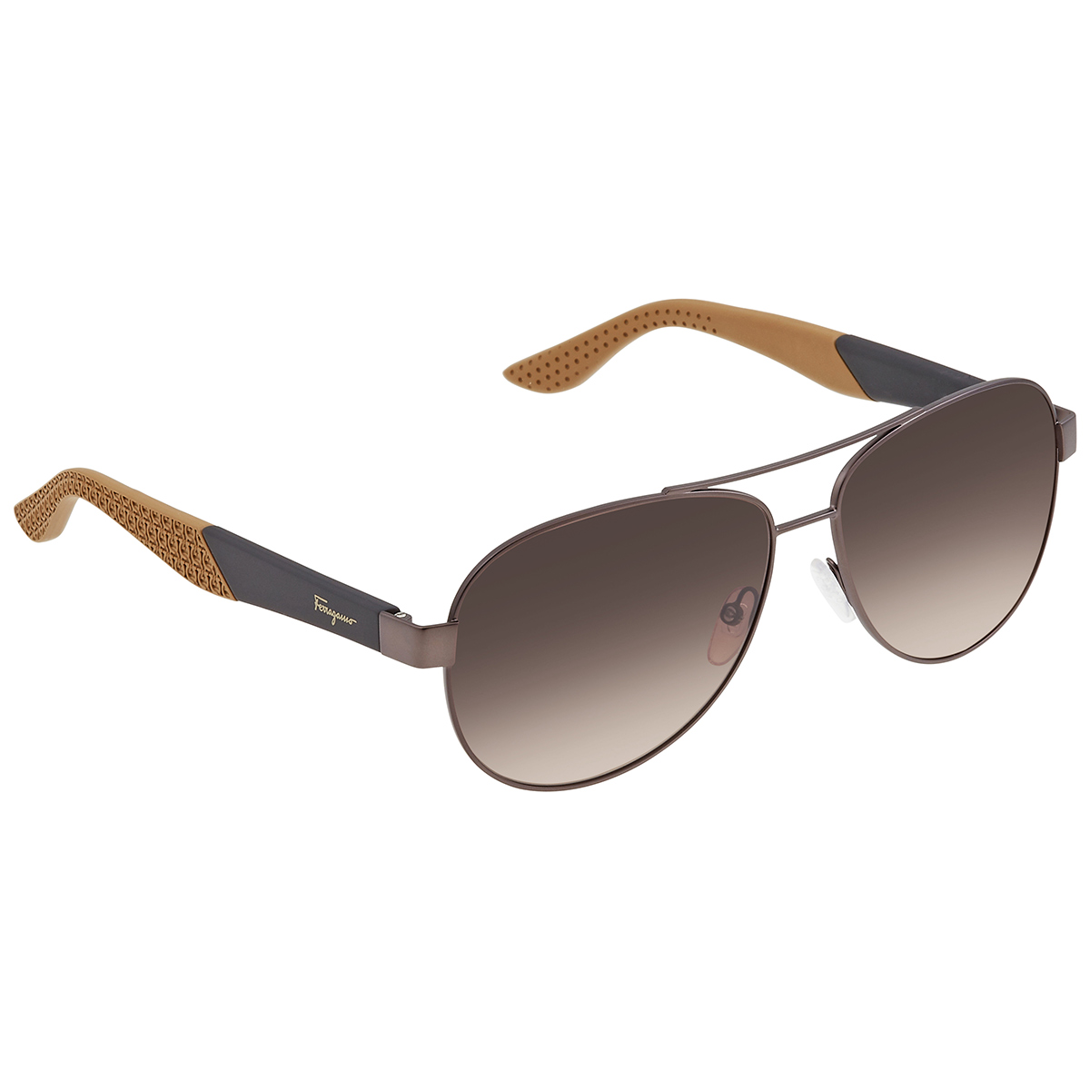 New Salvatore Ferragamo SF275S 071 Dark Rutherium Aviator Sunglasses w/Grey Lens New Salvatore Ferragamo SF275S 071 Dark Rutherium Aviator  main image 2