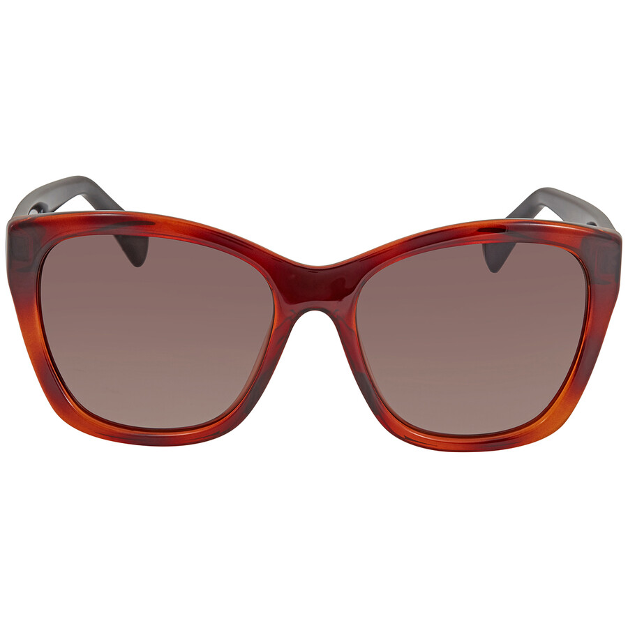 Ferragamo Brown Cat Eye Ladies Sunglasses Sf957s 214 56 In Brown / Tortoise