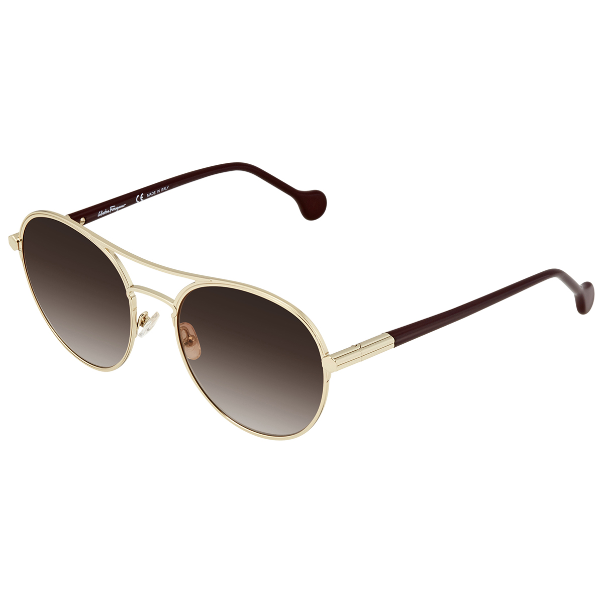 Ferragamo Salvatore Ferragamo Brown Gradient Pilot Sunglasses