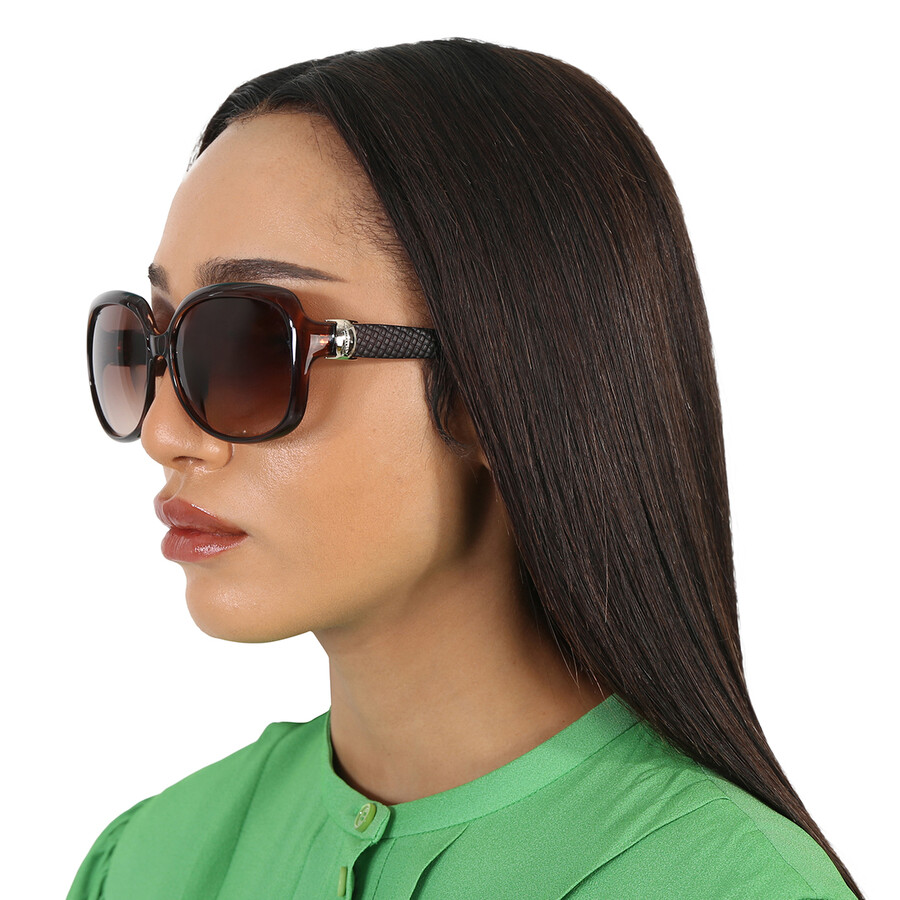 Ferragamo Salvatore  Brown Gradient Rectangular Ladies Sunglasses Sf739sa 210 59 In Brown
