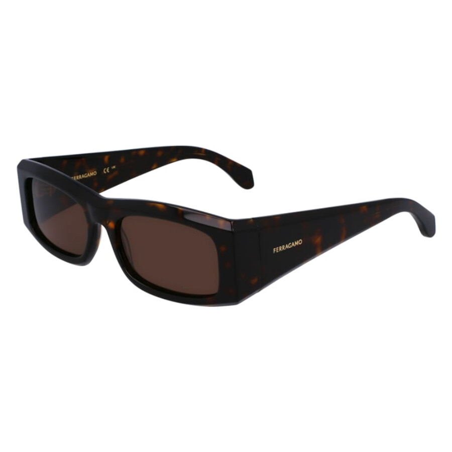 Ferragamo Salvatore Brown Rectangular Men's Sunglasses Sf2012s 242 57