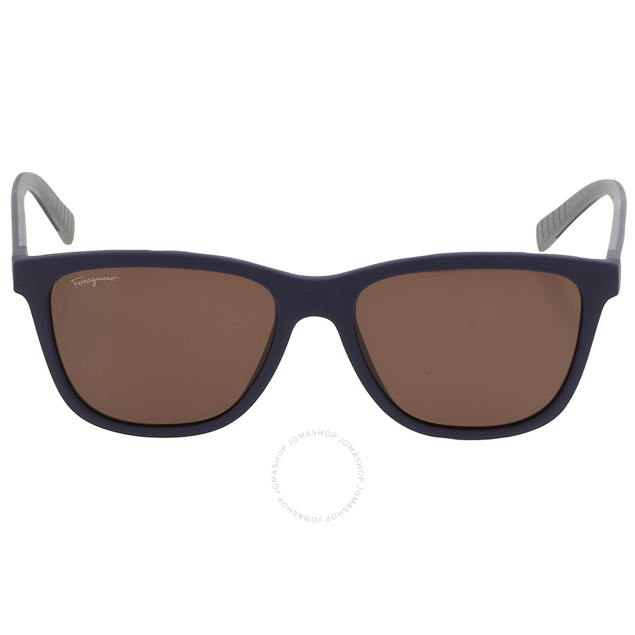 Ferragamo Salvatore Brown Rectangular Men's Sunglasses Sf998s 427 57 In Blue / Brown