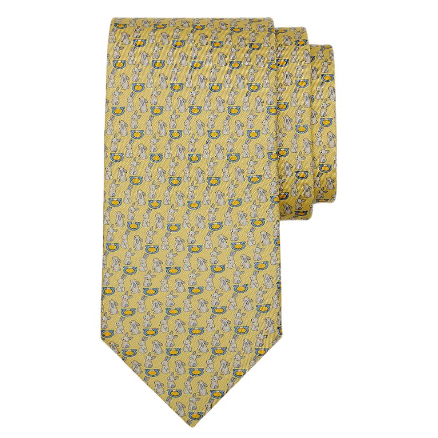 Ferragamo Salvatore Ferragamo Bunny Print Silk Twill Tie 350784 757577 ...