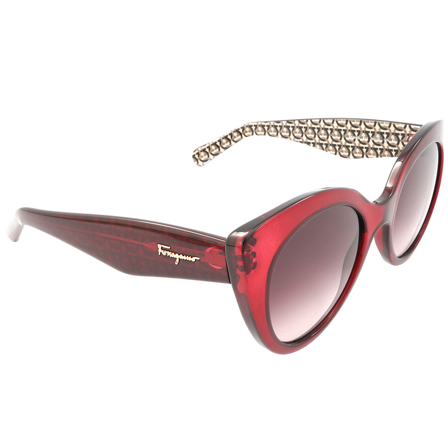 Ferragamo Burgundy Gradient Butterfly Ladies Sunglasses Sf964s 634 54 In Brown