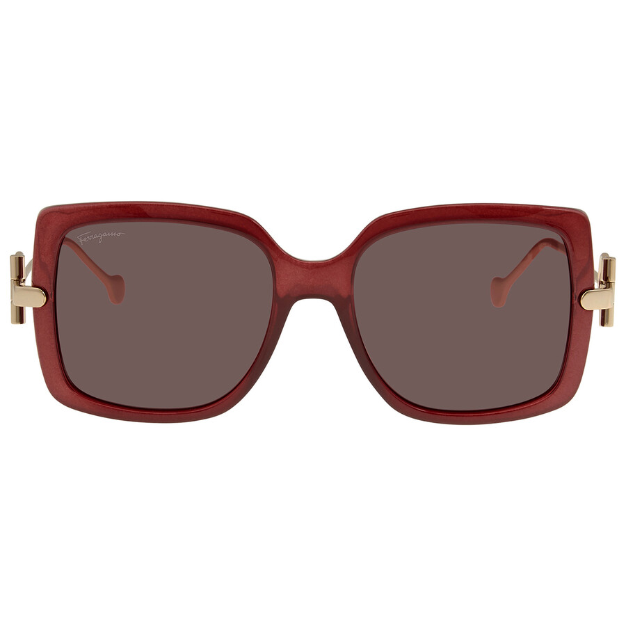 ☆極美品☆ Salvatore Ferragamo サングラス バーガンディ Ferragamo Salvatore Ferragamo Burgundy Square Ladies Sunglasses