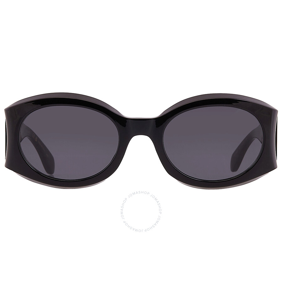Ferragamo Salvatore  Dark Grey Oval Ladies Sunglasses Sf2008s 001 55