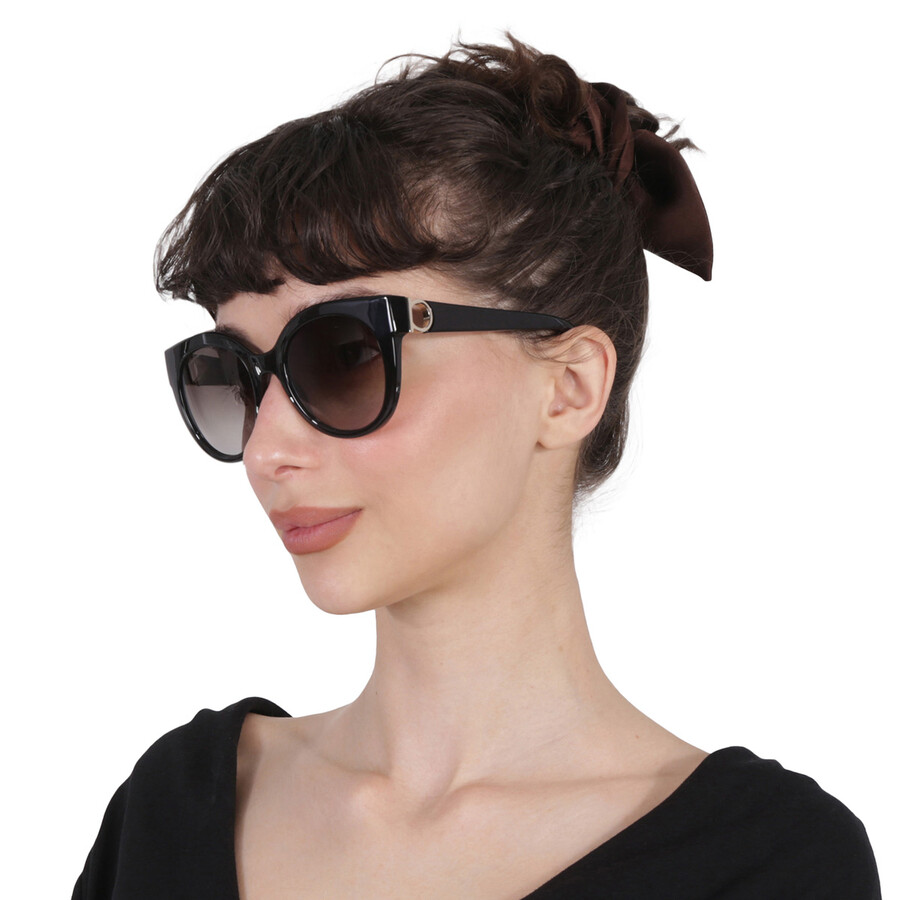 Ferragamo Grey Cat Eye Ladies Sunglasses Sf1031s 001 53 In Black