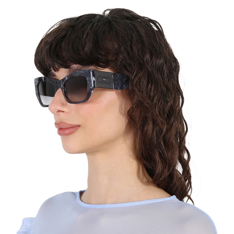 Ferragamo Salvatore  Grey Gradient Cat Eye Ladies Sunglasses Sf1059s 028 54 In Grey