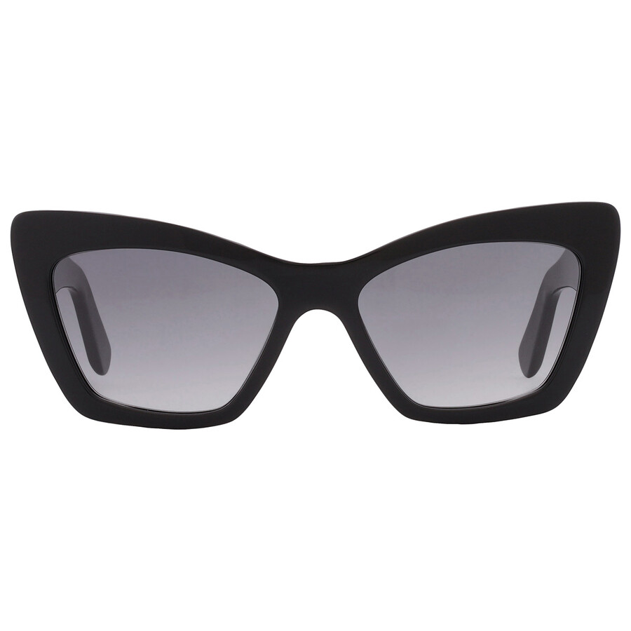 Ferragamo 55mm Gradient Rectangular Sunglasses In Black / Grey