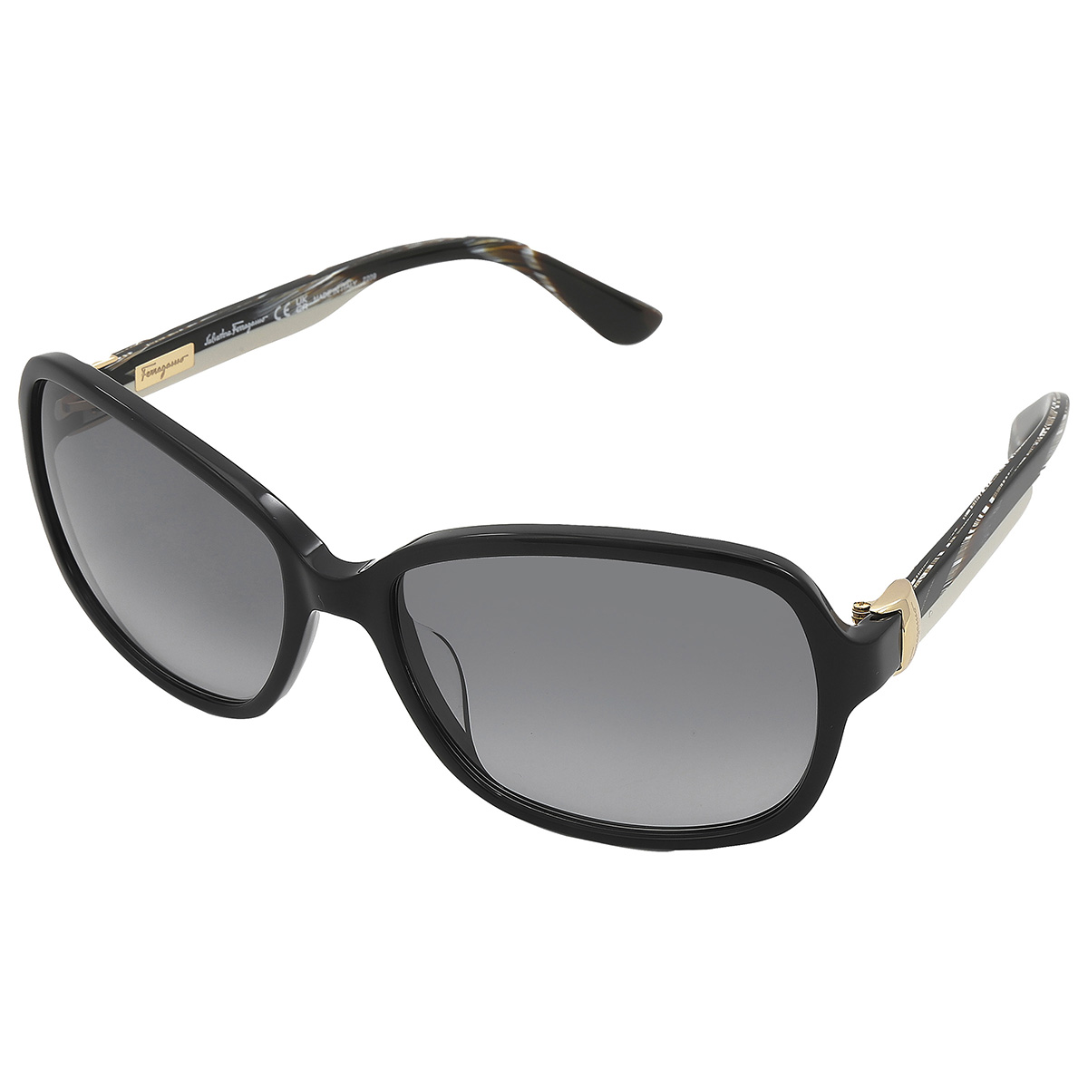 Salvatore Ferragamo SF606S 001 Grey Gradient Rectangle Sunglasses 58-17-130 NWOT Mua Salvatore Ferragamo Grey Gradient Rectangular Ladies  main image 2