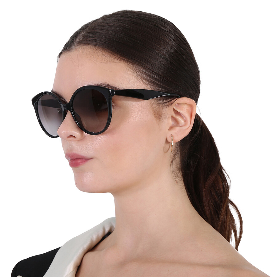 Ferragamo Grey Gradient Round Ladies Sunglasses Sf1071s 001 58 In Black