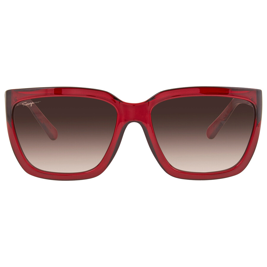 Ferragamo Grey Rectangular Ladies Sunglasses Sf1018s 655 5917