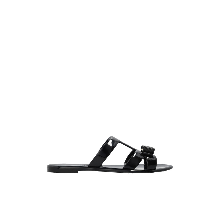 Ferragamo Salvatore Ferragamo Ladies Black Lylia Bow Jelly