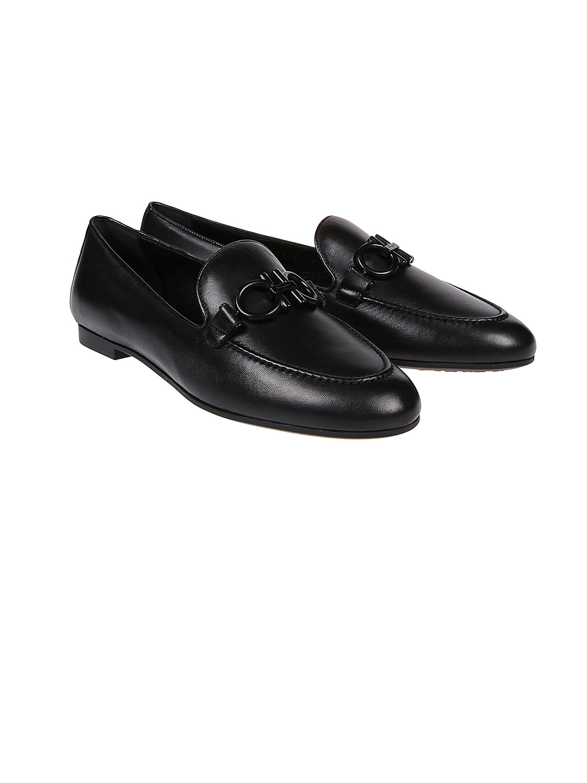 Ferragamo Ladies Black Loafers In ["black"]