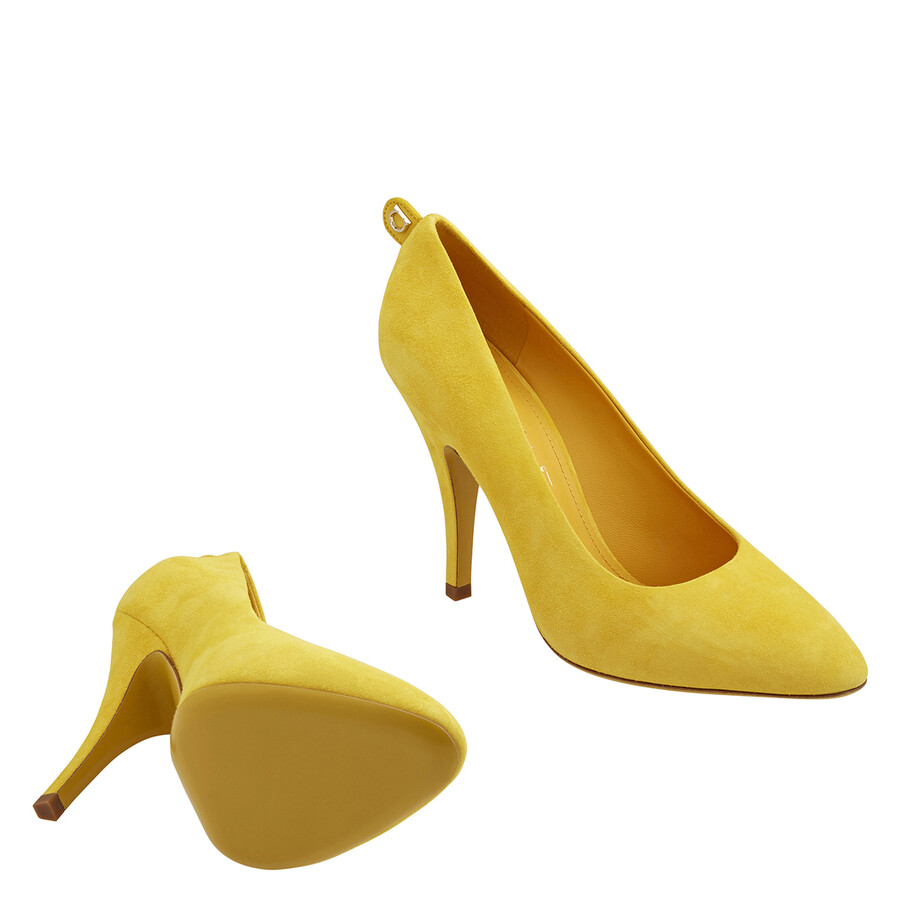 Ferragamo Salvatore  Ladies Yellow Suede Gancini Pumps In Yellow