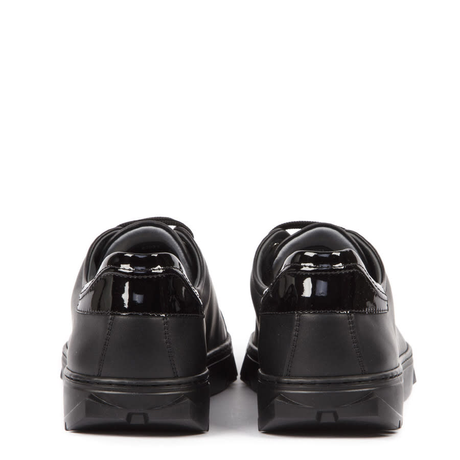 Ferragamo Cube Leather Sneakers In Black