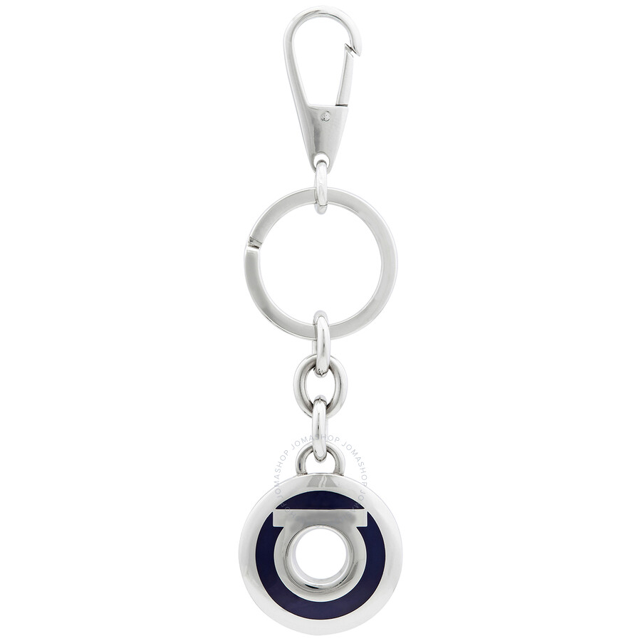 Ferragamo Salvatore Ferragamo Pavi Gancini Key Ring Silver/Blue 615984