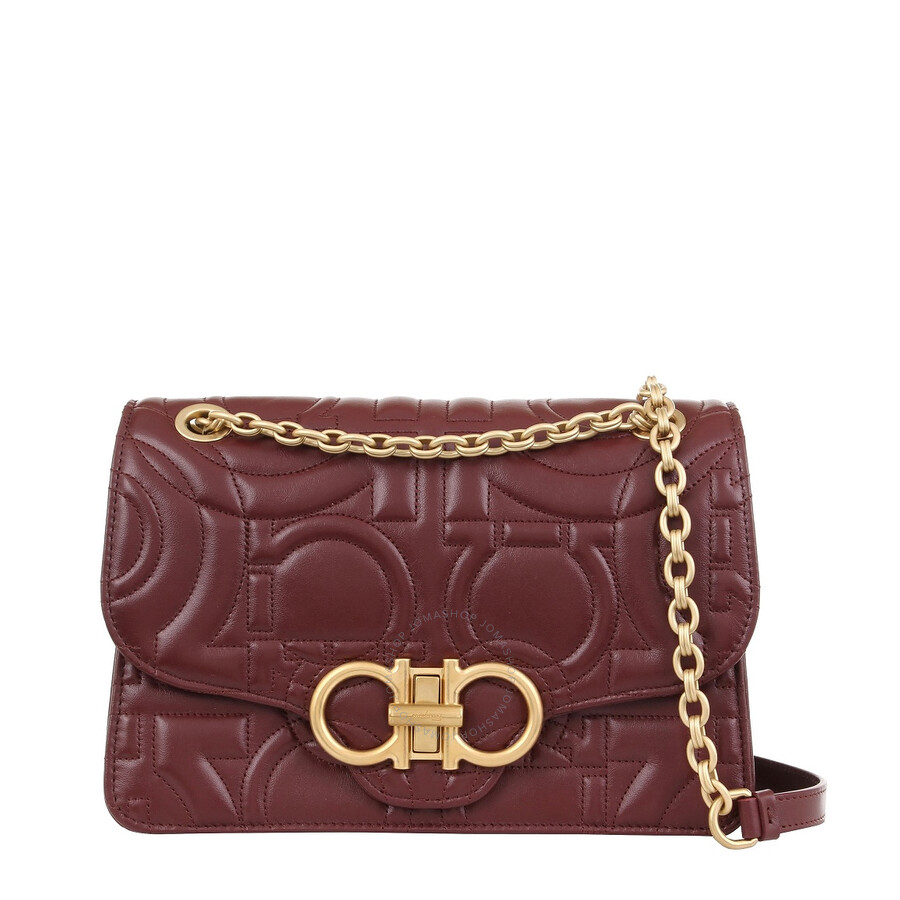 Ferragamo Salvatore Ferragamo Quilted Gancini Flap Shoulder Bag 21H168